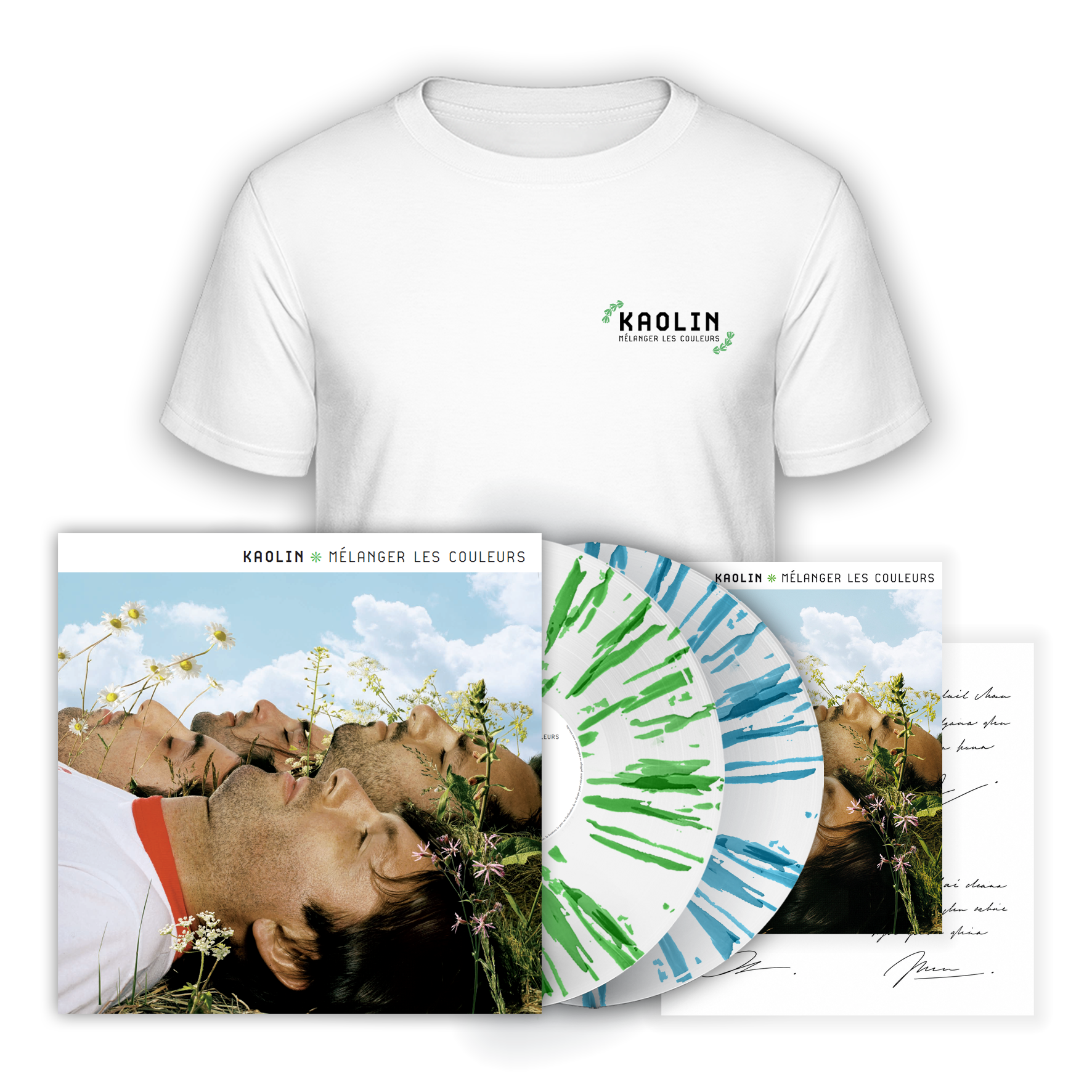 2LP gatefold splatter numéroté “Mélanger les couleurs“ + T-shirt + Poster dédicacé