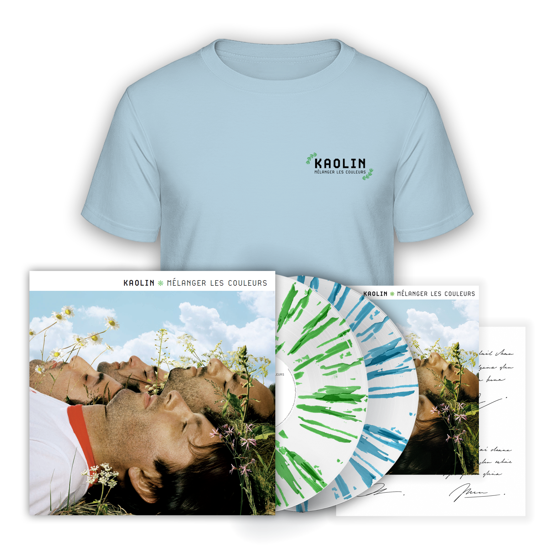 2LP gatefold splatter numéroté “Mélanger les couleurs“ + T-shirt + Poster dédicacé
